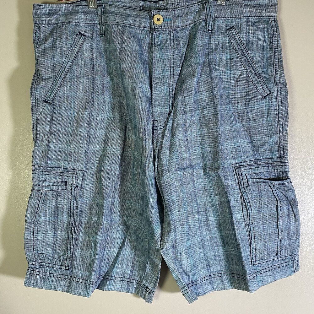 Levis Shorts Men 38 Blue Silvertab Cargo Plaid Y2K Baggy Hip Hop Preppy Gorpcore